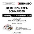 Einladung zum Gesellschaftsschnapsen der FCG-KdEÖ Wien