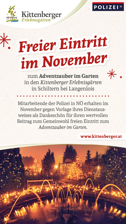 Eintrittsaktion beim Kittenberger Adventzauber im November 2025