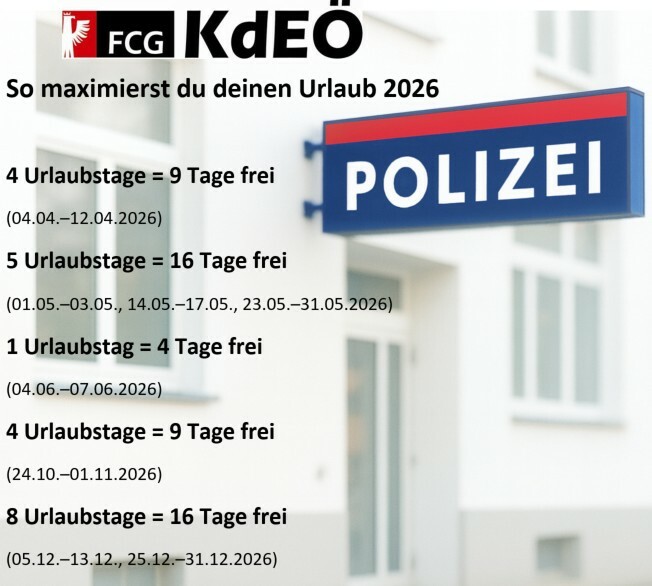 Urlaubsoptimierung 2026