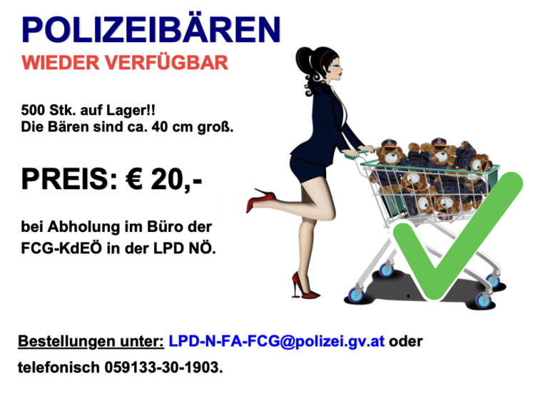 Neue Lieferung eingetroffen, Polizeibären wieder auf Lager!