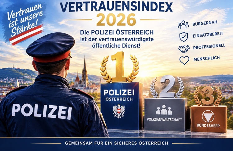 Polizei - 2026 wieder höchster Vertrauensindex